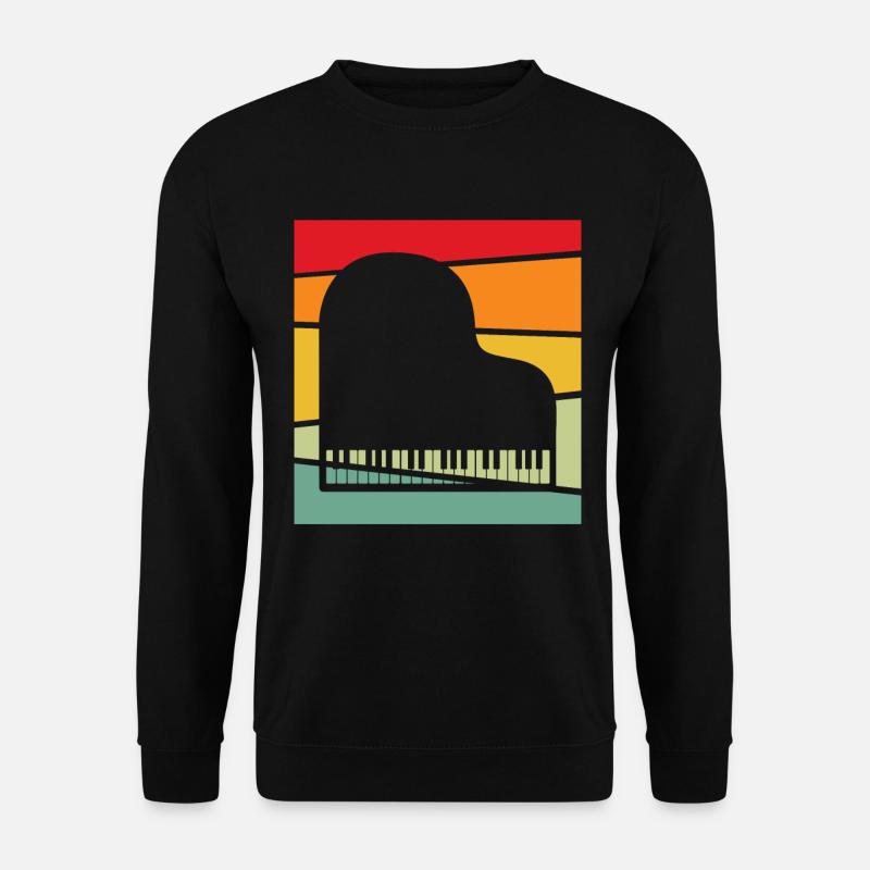 Klavier Retro - Unisex Pullover - Schwarz