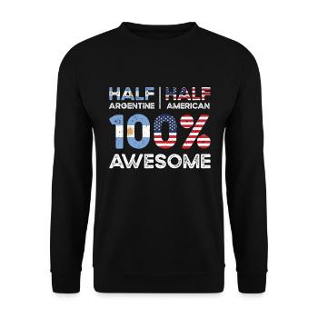 Born Argentine Argentina American USA Citizenship - Unisex Sweatshirt - black - Front - Alina (178cm) & Michal (187cm)