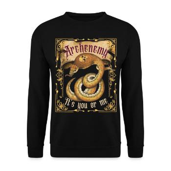 Serpent Cobra avec crâne, style vintage, dicton - Sweat-shirt Unisexe - noir - Devant - Alina (178cm) & Michal (187cm)