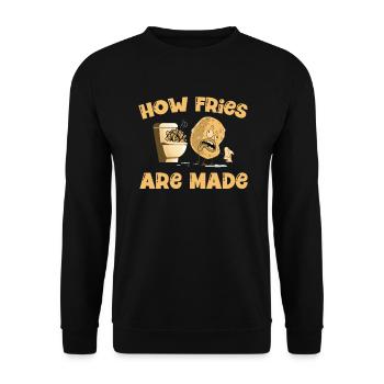 Comment les frites sont faites Frites végétariennes pour - Sweat-shirt Unisexe - noir - Devant - Alina (178cm) & Michal (187cm)
