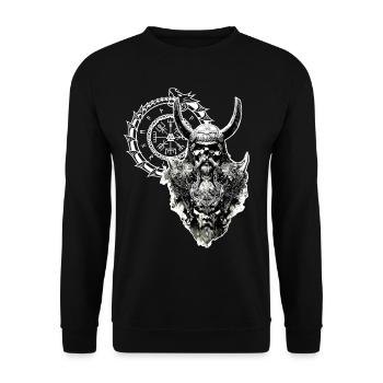 Vikings Rune nordique Vikings Valhalla Vikings - Sweat-shirt Unisexe - noir - Devant - Alina (178cm) & Michal (187cm)