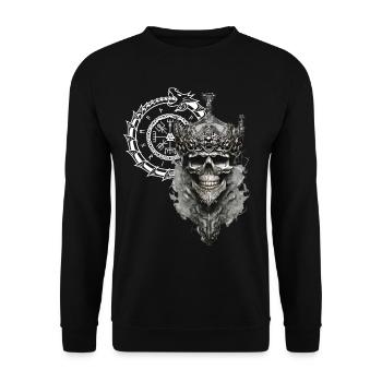 Vikings Rune nordique Vikings Valhalla Vikings - Sweat-shirt Unisexe - noir - Devant - Alina (178cm) & Michal (187cm)