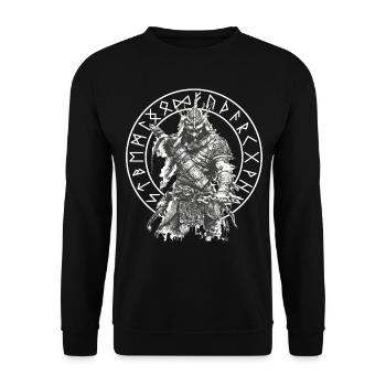 Vikings Rune nordique Vikings Valhalla Vikings - Sweat-shirt Unisexe - noir - Devant - Alina (178cm) & Michal (187cm)