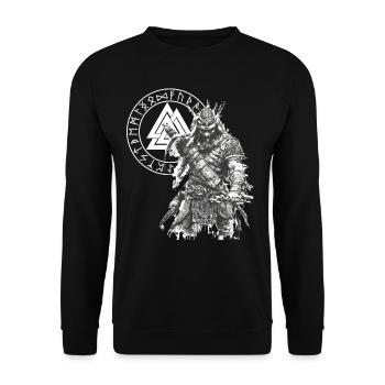 Vikings Rune nordique Vikings Valhalla Vikings - Sweat-shirt Unisexe - noir - Devant - Alina (178cm) & Michal (187cm)