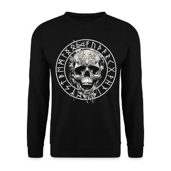 Vikings Rune nordique Vikings Valhalla Vikings - Sweat-shirt Unisexe - noir - Devant - Alina (178cm) & Michal (187cm)