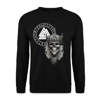 Vikings Rune nordique Vikings Valhalla Vikings - Sweat-shirt Unisexe - noir - Devant - Alina (178cm) & Michal (187cm)