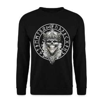 Vikings Rune nordique Vikings Valhalla Vikings - Sweat-shirt Unisexe - noir - Devant - Alina (178cm) & Michal (187cm)