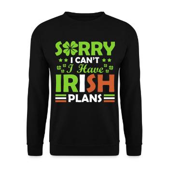Désolé, je ne peux pas, j’ai l’irlandais - Sweat-shirt Unisexe - noir - Devant - Alina (178cm) & Michal (187cm)