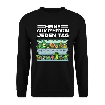 Medicine for Happiness Reptile Wildlife Animal Rescuer - Unisex Sweatshirt - black - Front - Alina (178cm) & Michal (187cm)