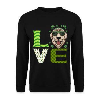 Love Cute Dog Animal Rights St. Patrick’s - Sweat-shirt Unisexe - noir - Devant - Alina (178cm) & Michal (187cm)