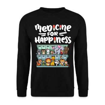 Médecine pour le bonheur Zoo mignon - Sweat-shirt Unisexe - noir - Devant - Alina (178cm) & Michal (187cm)