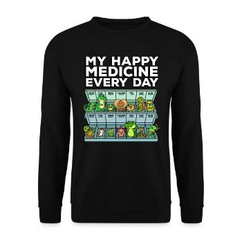 Medicine for Happiness Reptile Wildlife Animal Rescuer - Unisex Sweatshirt - black - Front - Alina (178cm) & Michal (187cm)