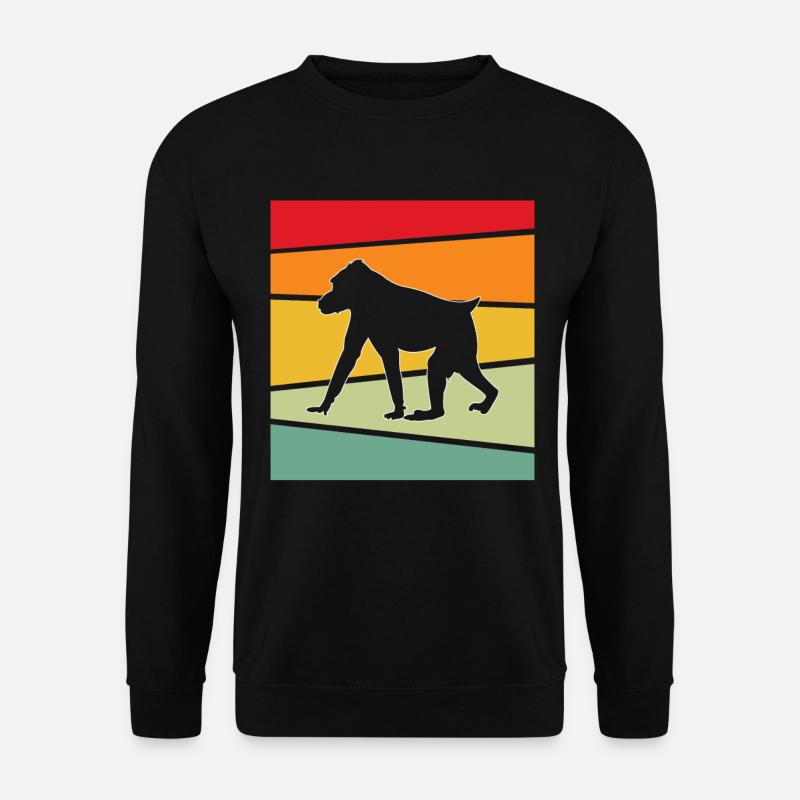 Affe Retro - Unisex Pullover - Schwarz