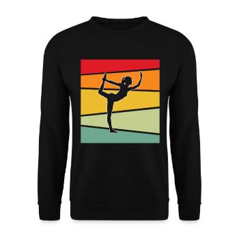 Yoga Retro - Unisex Pullover - Schwarz - Vorne - Alina (178cm) & Michal (187cm)