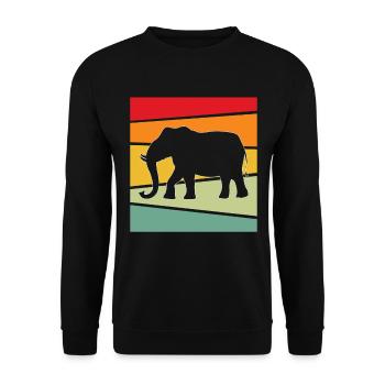 Elefant Retro - Unisex Pullover - Schwarz - Vorne - Alina (178cm) & Michal (187cm)