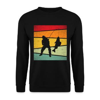 Fishing Retro - Unisex Sweatshirt - black - Front - Alina (178cm) & Michal (187cm)