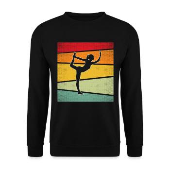 Yoga Retro - Unisex Pullover - Schwarz - Vorne - Alina (178cm) & Michal (187cm)