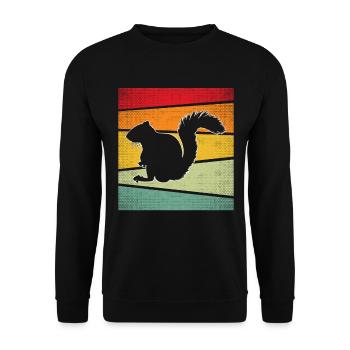 Squirrel retro - Unisex Sweatshirt - black - Front - Alina (178cm) & Michal (187cm)