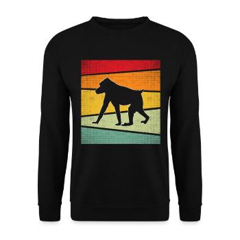 Singe Rétro - Sweat-shirt Unisexe - noir - Devant - Alina (178cm) & Michal (187cm)