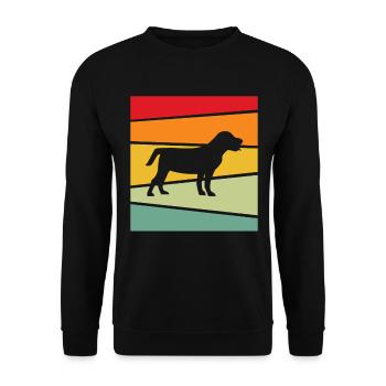 Hund Retro - Unisex Pullover - Schwarz - Vorne - Alina (178cm) & Michal (187cm)