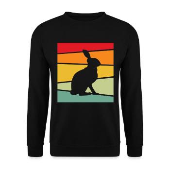 Lapin Rétro - Sweat-shirt Unisexe - noir - Devant - Alina (178cm) & Michal (187cm)