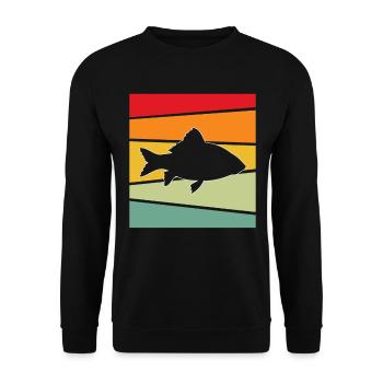 Fish Retro - Unisex Sweatshirt - black - Front - Alina (178cm) & Michal (187cm)