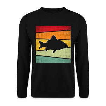 Fish Retro - Unisex Sweatshirt - black - Front - Alina (178cm) & Michal (187cm)