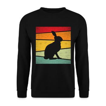 Lapin Rétro - Sweat-shirt Unisexe - noir - Devant - Alina (178cm) & Michal (187cm)