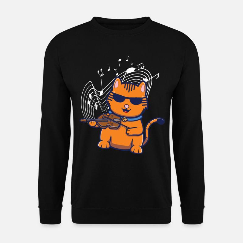 Violon Violoniste Jazz Cat - Sweat-shirt Unisexe - noir