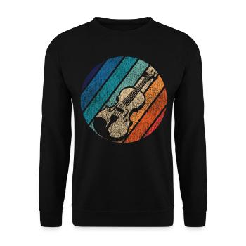 Violon Violoniste Rétro Vintage - Sweat-shirt Unisexe - noir - Devant - Alina (178cm) & Michal (187cm)