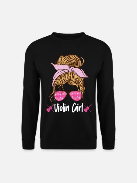 Violin Violinist Girl Sunglasses - Unisex Pullover - Schwarz