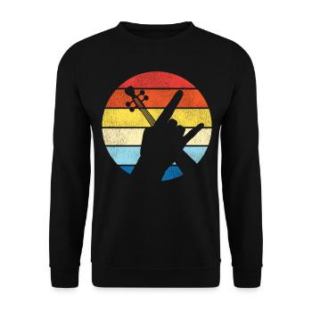 Violin Violinist Retro Vintage - Unisex Pullover - Schwarz - Vorne - Alina (178cm) & Michal (187cm)