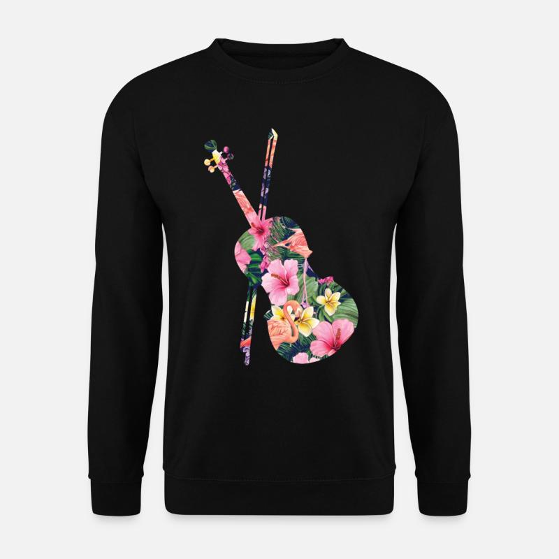 Violon Violoniste Fleur Tropicale - Sweat-shirt Unisexe - noir