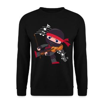 Violin Violinist Ninja Violin - Unisex Pullover - Schwarz - Vorne - Alina (178cm) & Michal (187cm)