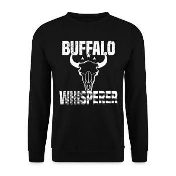 Büffel Bison Ochse Indianer Amerikanisch - Unisex Pullover - Schwarz - Vorne - Alina (178cm) & Michal (187cm)