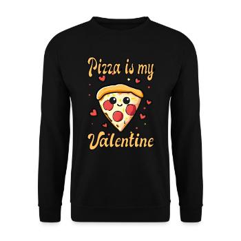 Pizza is my Valentine - Unisex Sweatshirt - black - Front - Alina (178cm) & Michal (187cm)