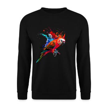 Parrot - Color explosion - Unisex Sweatshirt - black - Front - Alina (178cm) & Michal (187cm)