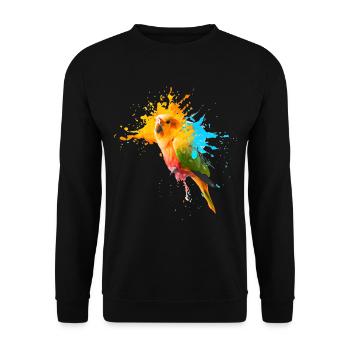 Parrot - Color explosion - Unisex Sweatshirt - black - Front - Alina (178cm) & Michal (187cm)