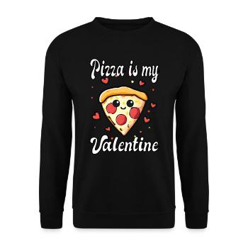 Pizza is my Valentine - Unisex Sweatshirt - black - Front - Alina (178cm) & Michal (187cm)