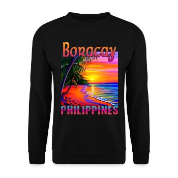 Boracay Philippines Coucher de soleil - Sweat-shirt Unisexe - noir - Devant - Alina (178cm) & Michal (187cm)