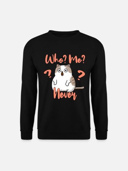 Who, me? Never - Frightened Cat - Unisex Sweatshirt - black