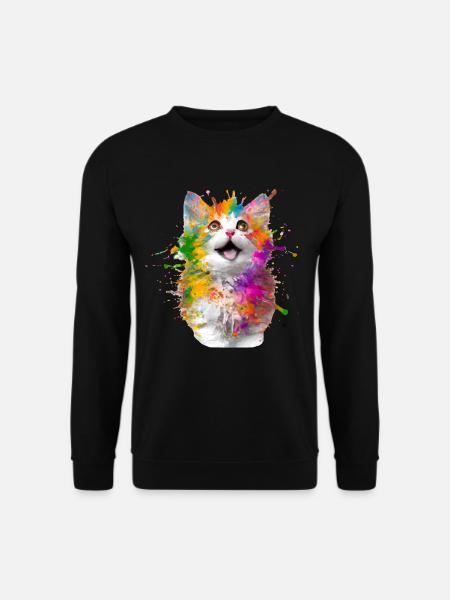 Artistic Cat - Unisex Sweatshirt - black