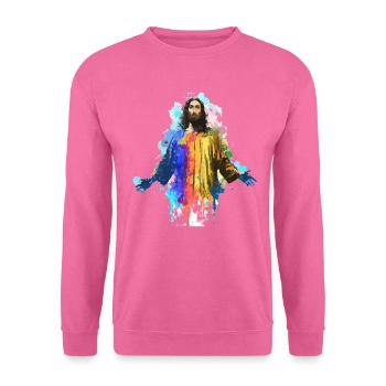 Farbenfroher Jesus - Unisex Pullover - Pink - Vorne