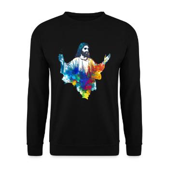 Jésus coloré - Sweat-shirt Unisexe - noir - Devant - Alina (178cm) & Michal (187cm)
