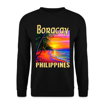 Boracay Philippines Coucher de soleil - Sweat-shirt Unisexe - noir - Devant - Alina (178cm) & Michal (187cm)