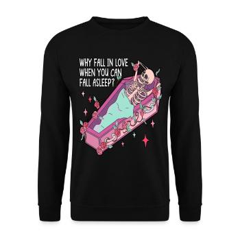 Warum sich verlieben, wenn man gegen den Valentinstag ist - Unisex Pullover - Schwarz - Vorne - Alina (178cm) & Michal (187cm)