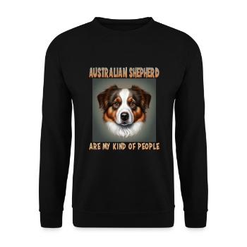 Dogs Australian Shepherd dog lovers Aussie - Unisex Sweatshirt - black - Front - Alina (178cm) & Michal (187cm)