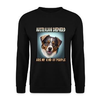 Dogs Australian Shepherd dog lovers Aussie - Unisex Sweatshirt - black - Front - Alina (178cm) & Michal (187cm)