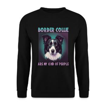 Hunde Spruch Border Collie Design - Unisex Pullover - Schwarz - Vorne - Alina (178cm) & Michal (187cm)