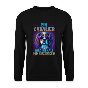 Hunde Spruch Cavalier Spaniel für Hundeliebhaber - Unisex Pullover - Schwarz - Vorne - Alina (178cm) & Michal (187cm)